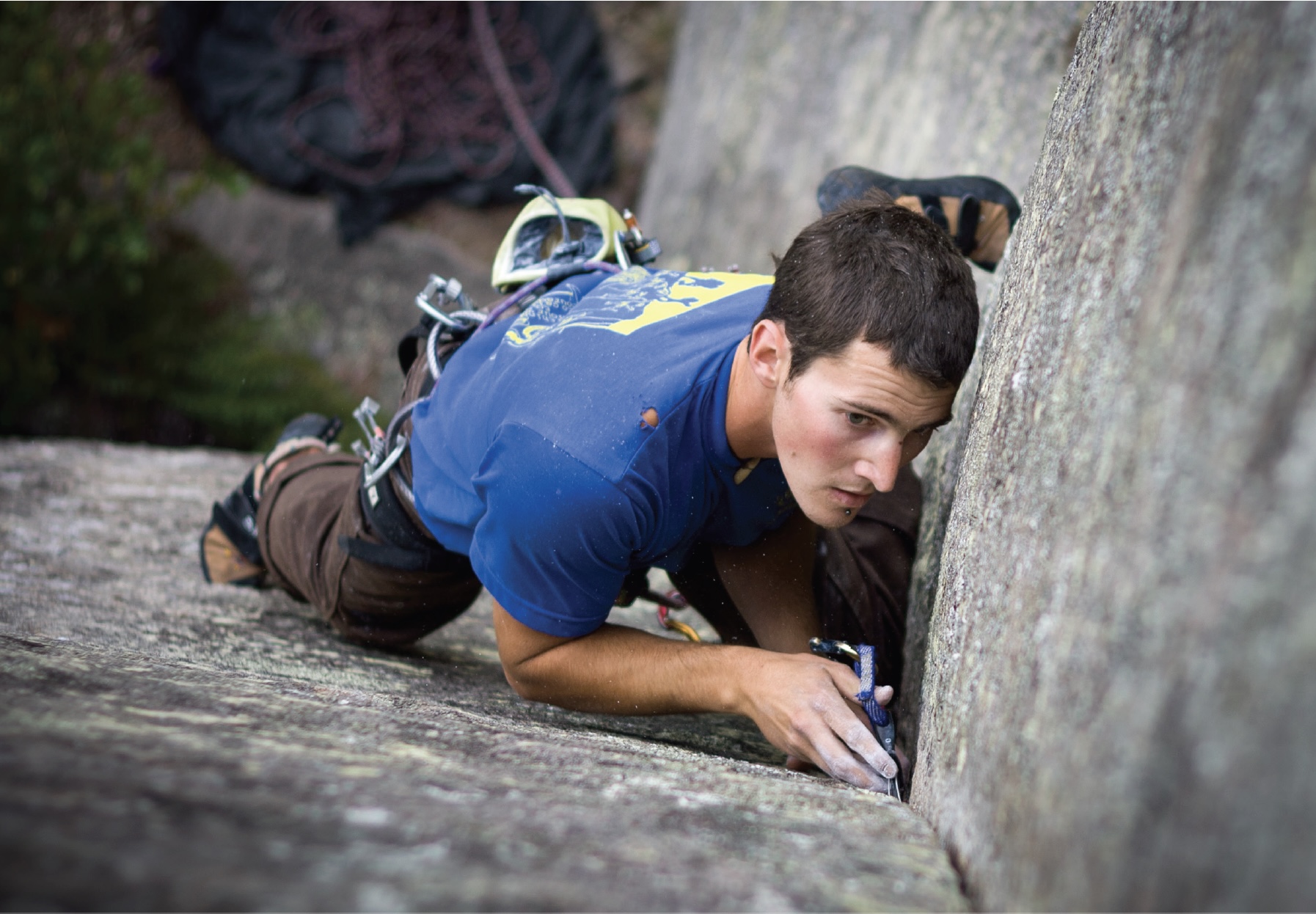 Climber on crack