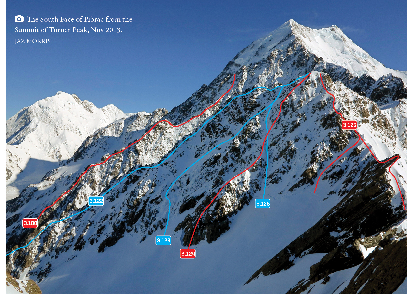 South face of Pibrac from Turner Peak, November 2013 