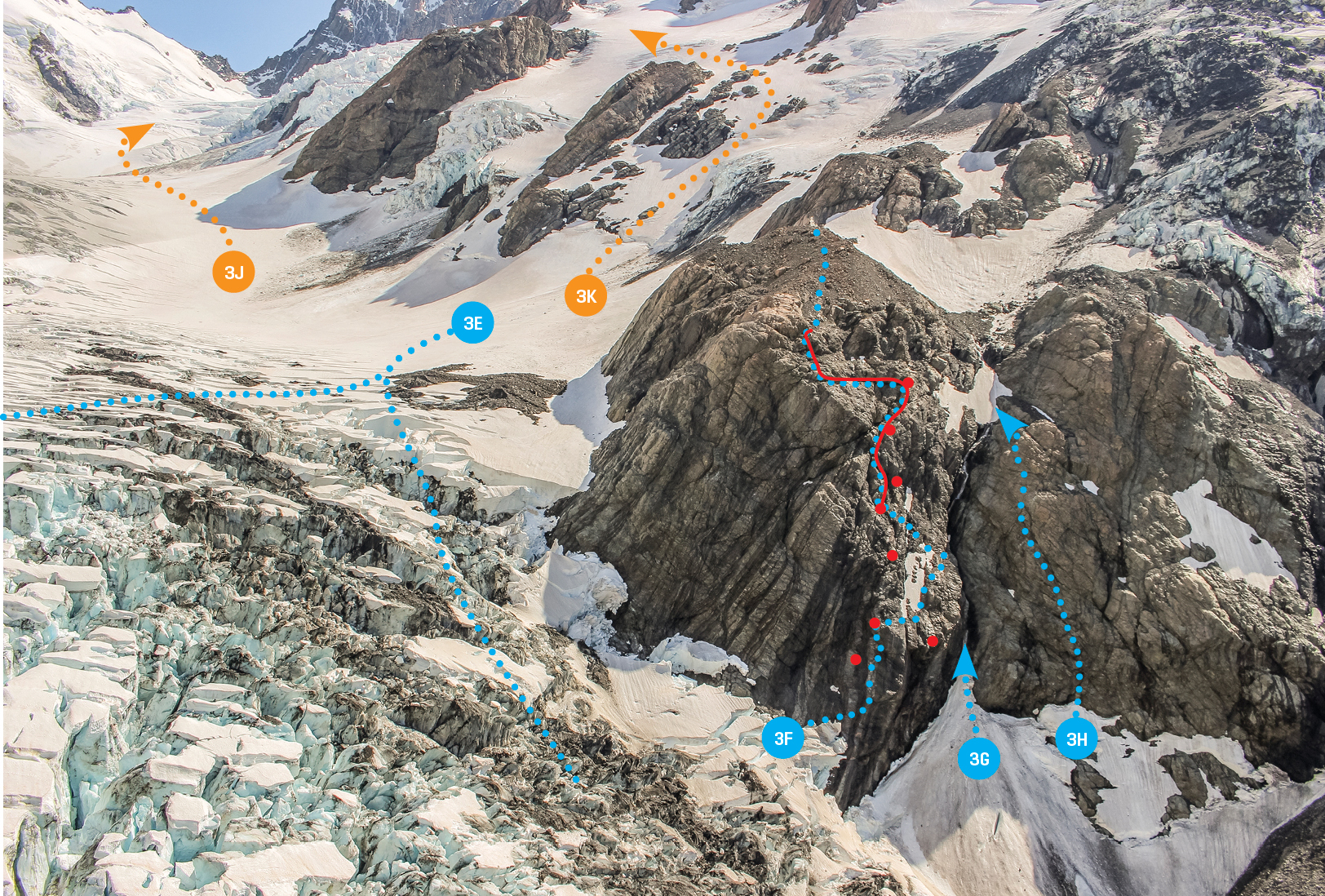 Approach to Pudding Rock, Hooker Glacier