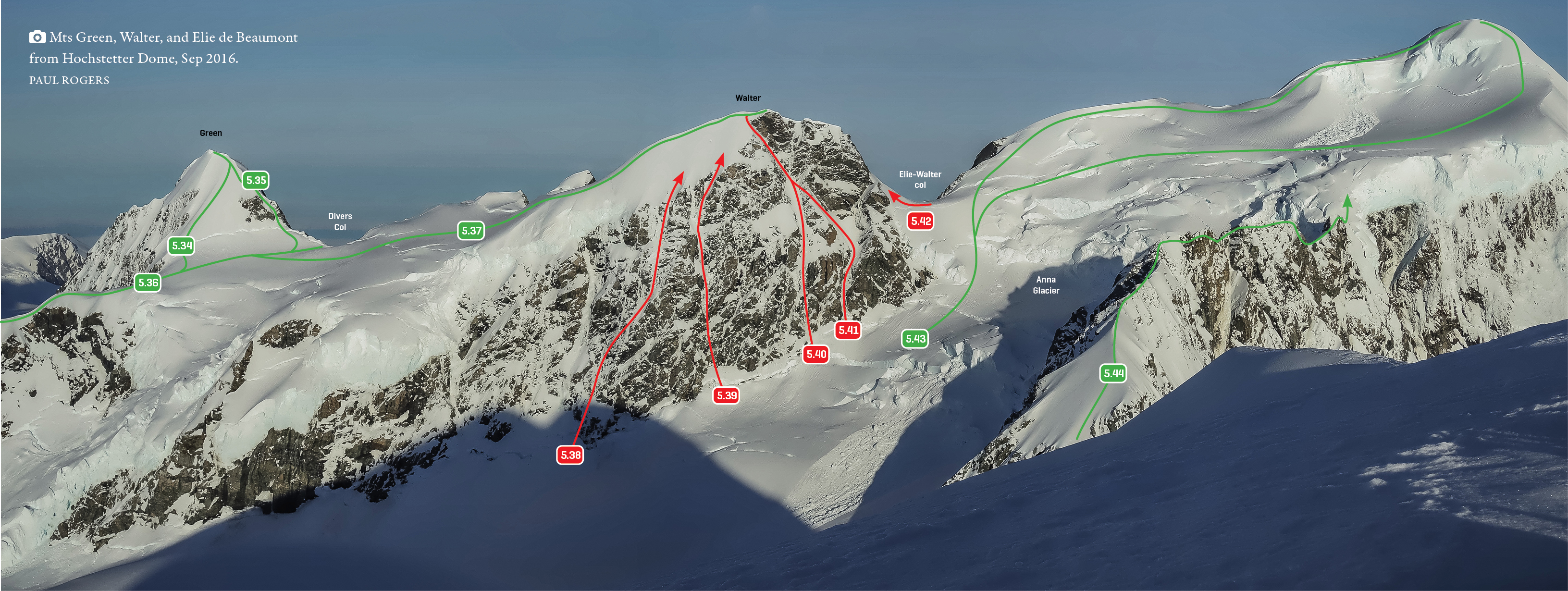 Mts Green, Walter and Elie de Beaumont from Hochstetter Dome, September 2016 