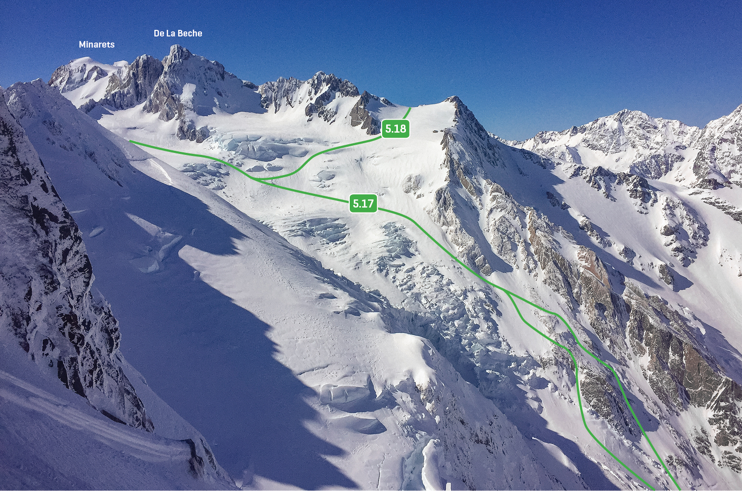De La Beche and the upper Rudolf Glacier from the Meteor-Aurora col, September 2016
