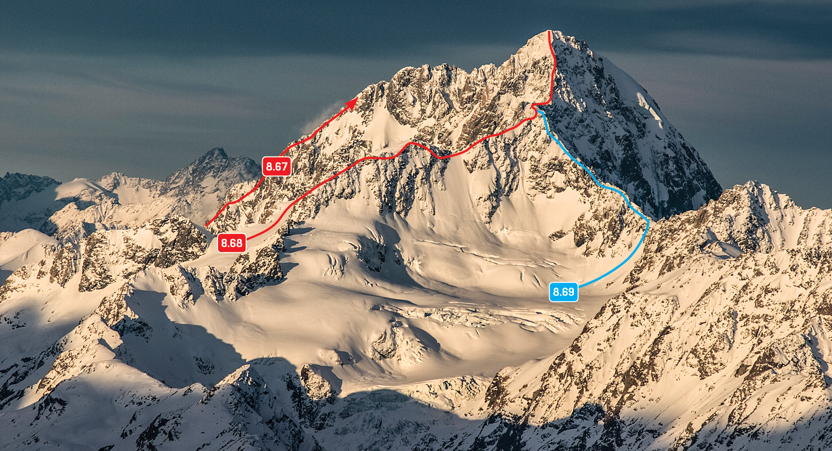 Western flanks of Mt D’Archiac from Kelman Hut 