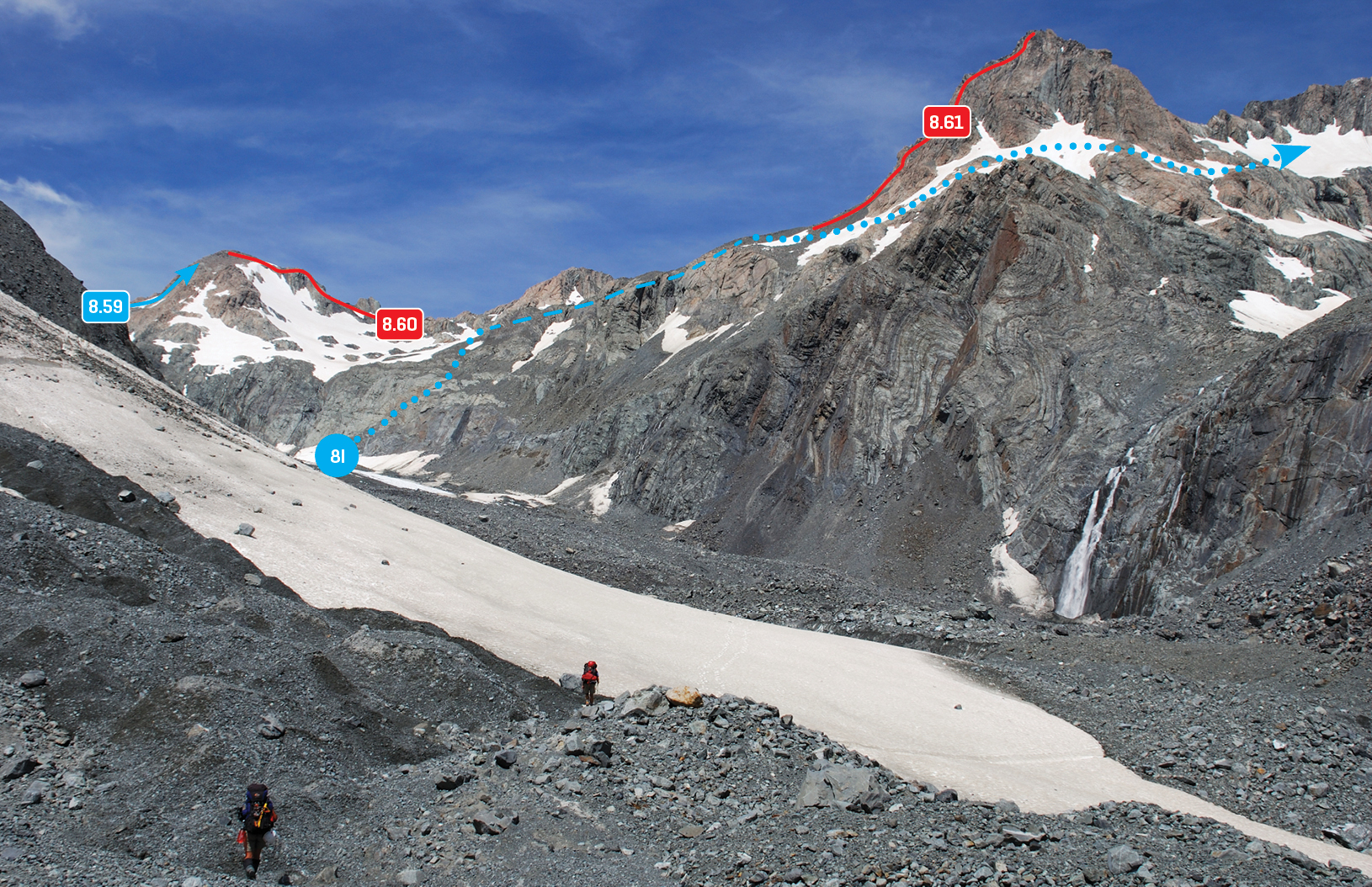 Pyramus and The Commander from the Godley Glacier, December 2009