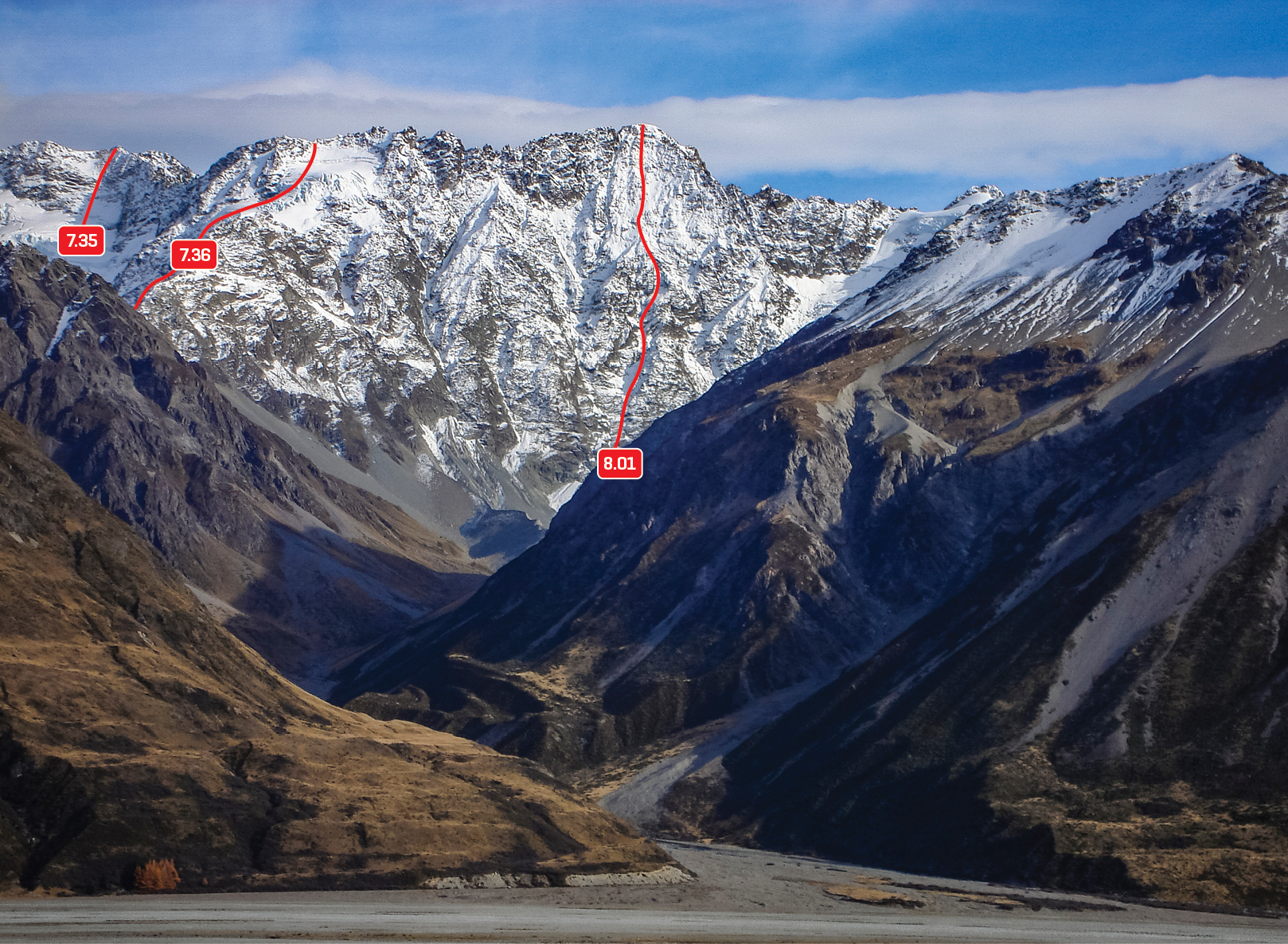 Rankin Stream and the east face of Mt Ronald Adair, May 2008 