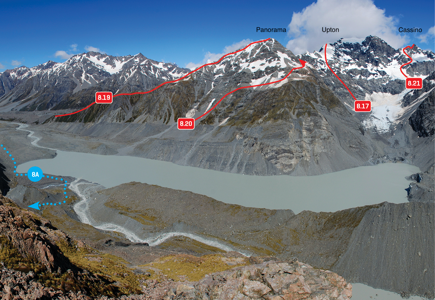 Panorama and the Grey-Maud Lake, December 2009 