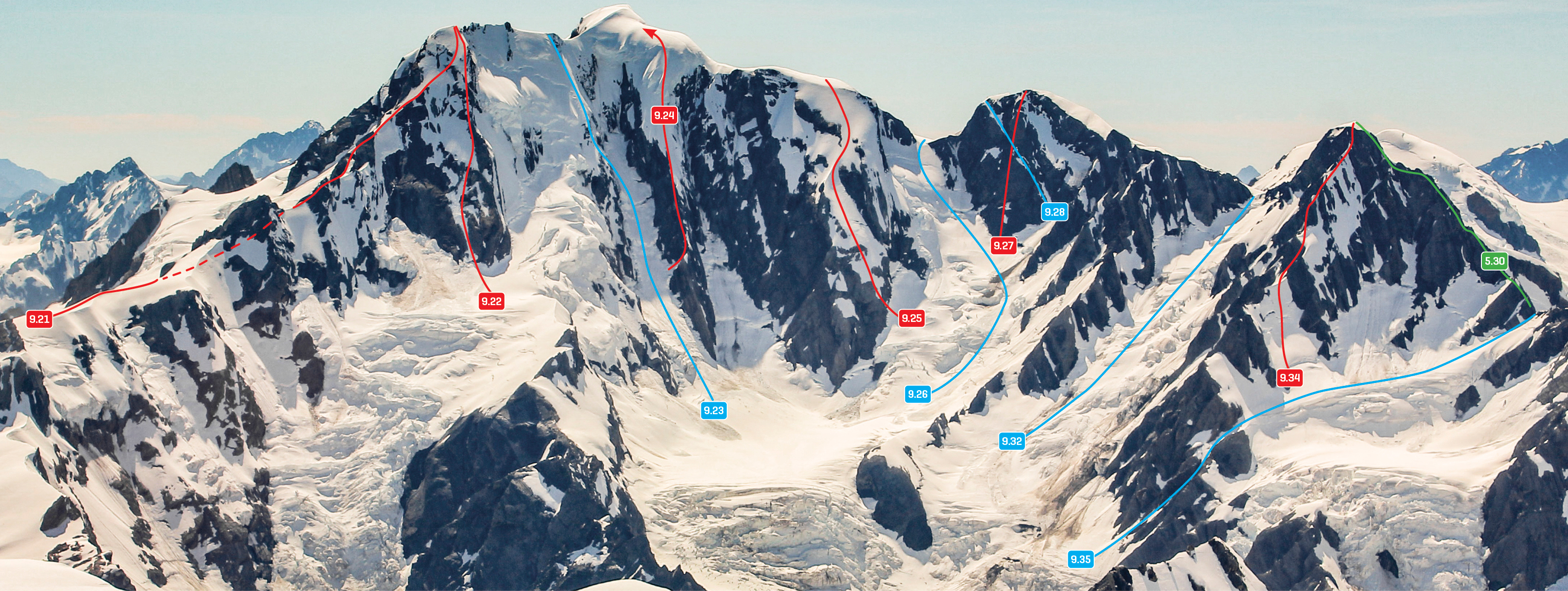 Spencer faces of Mts Elie de Beaumont, Walter and Green, December 2010 