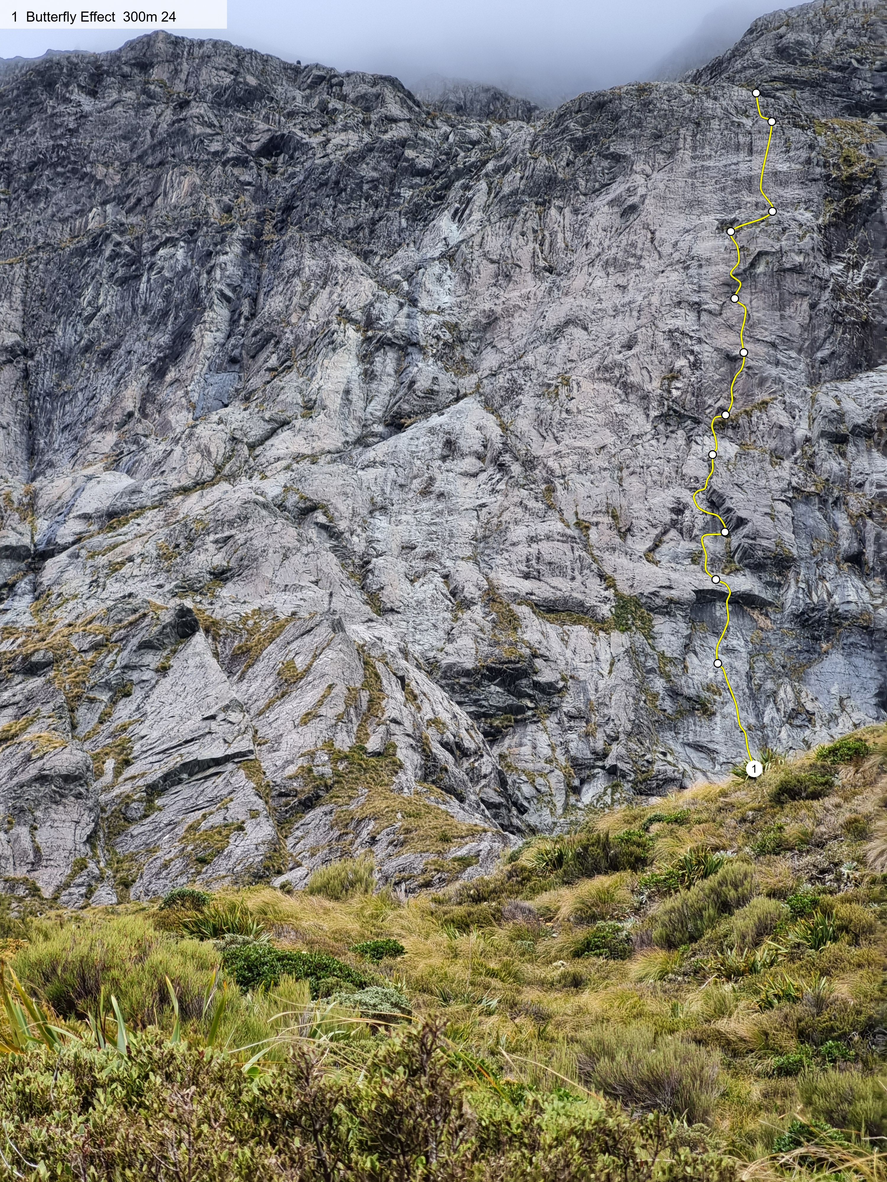 Mt Chaos Buttress as seen from Bivvy Cave