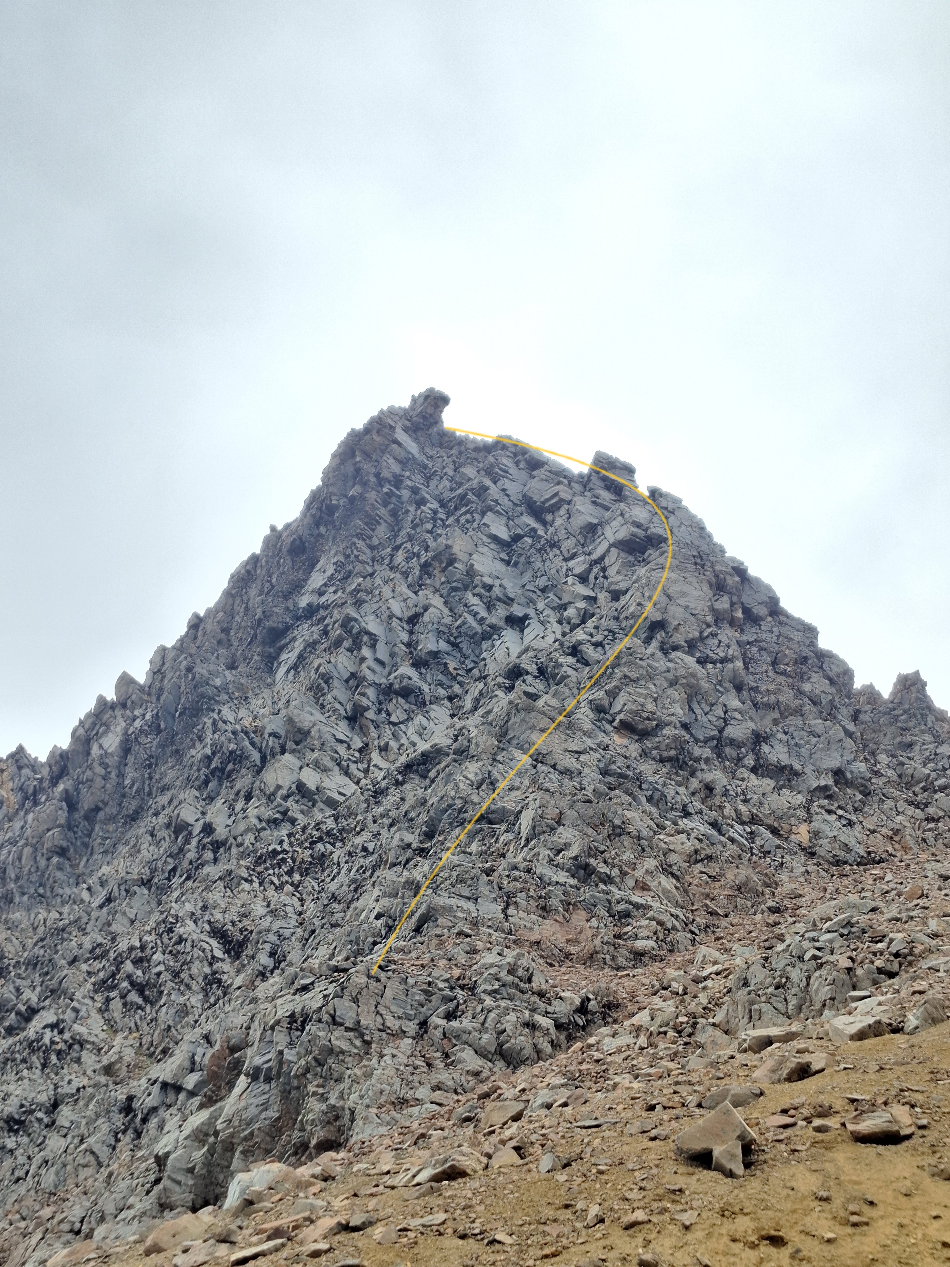 The route we took up MLOR