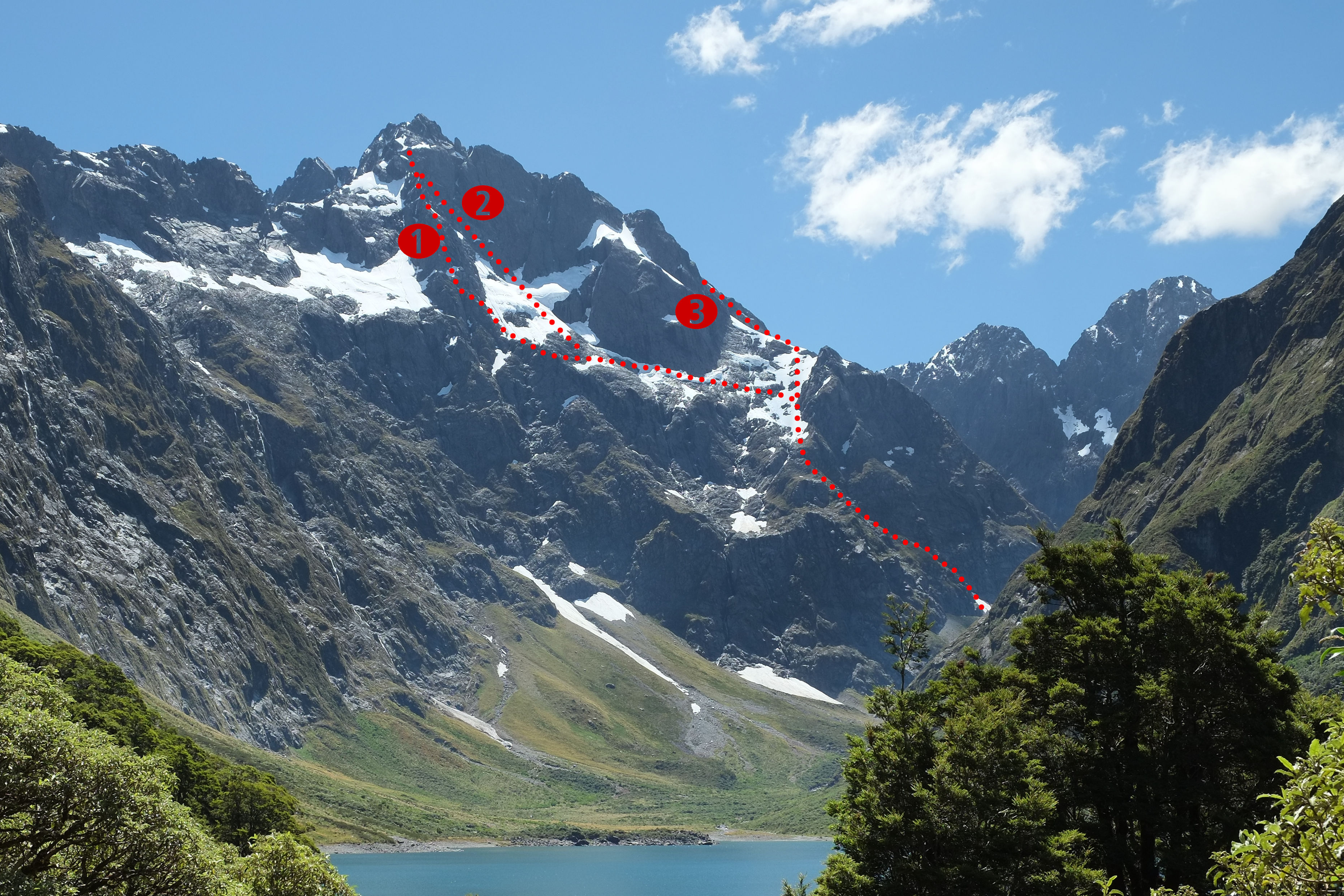 Mt Crosscut East Face from Lake Marian