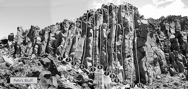 Pehis Bluff, left hand side. Photo: Richard Thomson