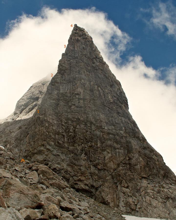 The Rothorn, outlier of North Buttress, Mt Tuhawaiki. Photo: Richard Thomson