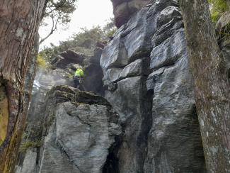 Water-blasting Valley Road Crag