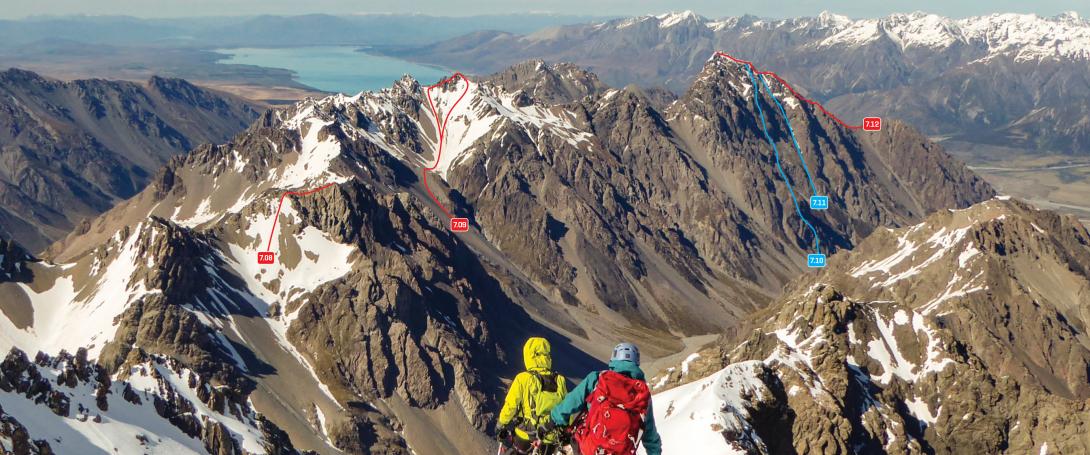 Mt Little, Brass Peak and Mt Blackburn above Gorilla Stream, November 2016