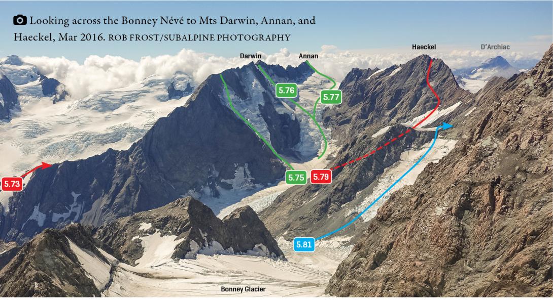Looking across the Bonney névé to Mts Darwin, Annan and Haeckel, March 2016