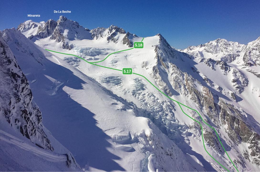 De La Beche and the upper Rudolf Glacier from the Meteor-Aurora col, September 2016