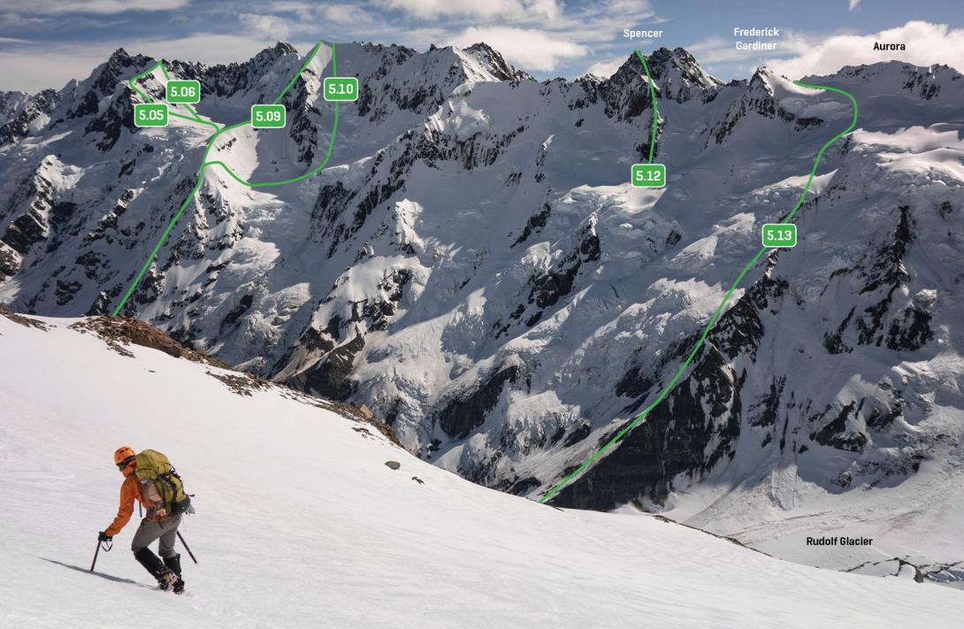 The Main Divide south of Graham Saddle, from De La Beche Ridge, September 2016
