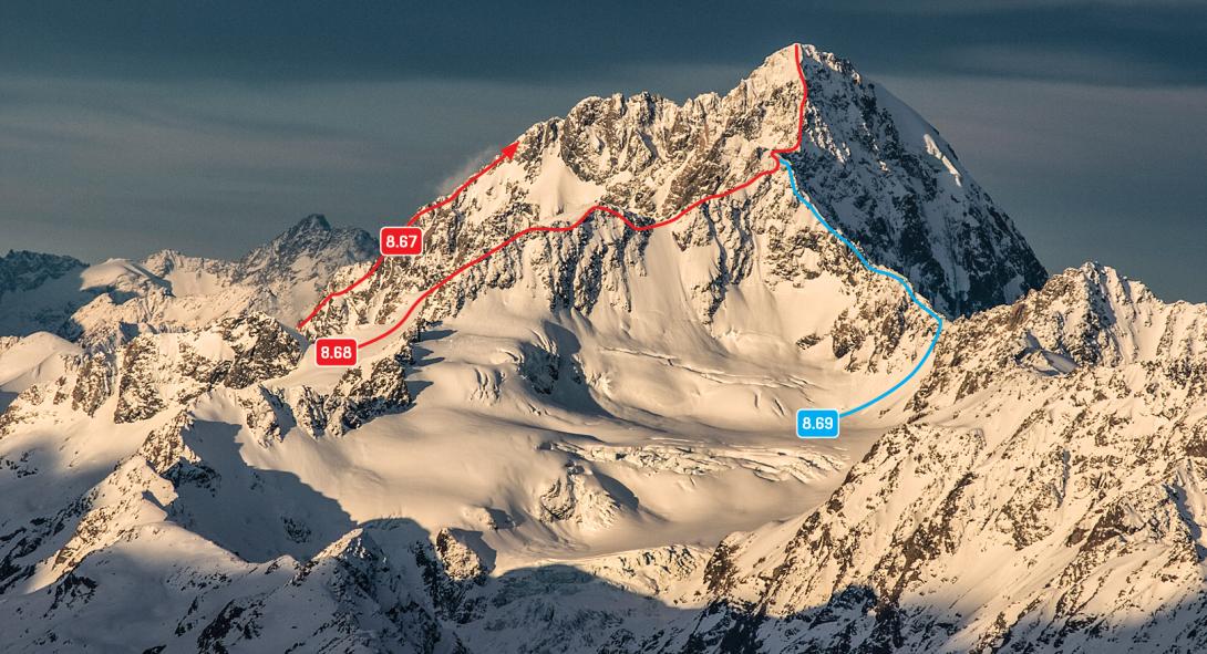 Western flanks of Mt D’Archiac from Kelman Hut 