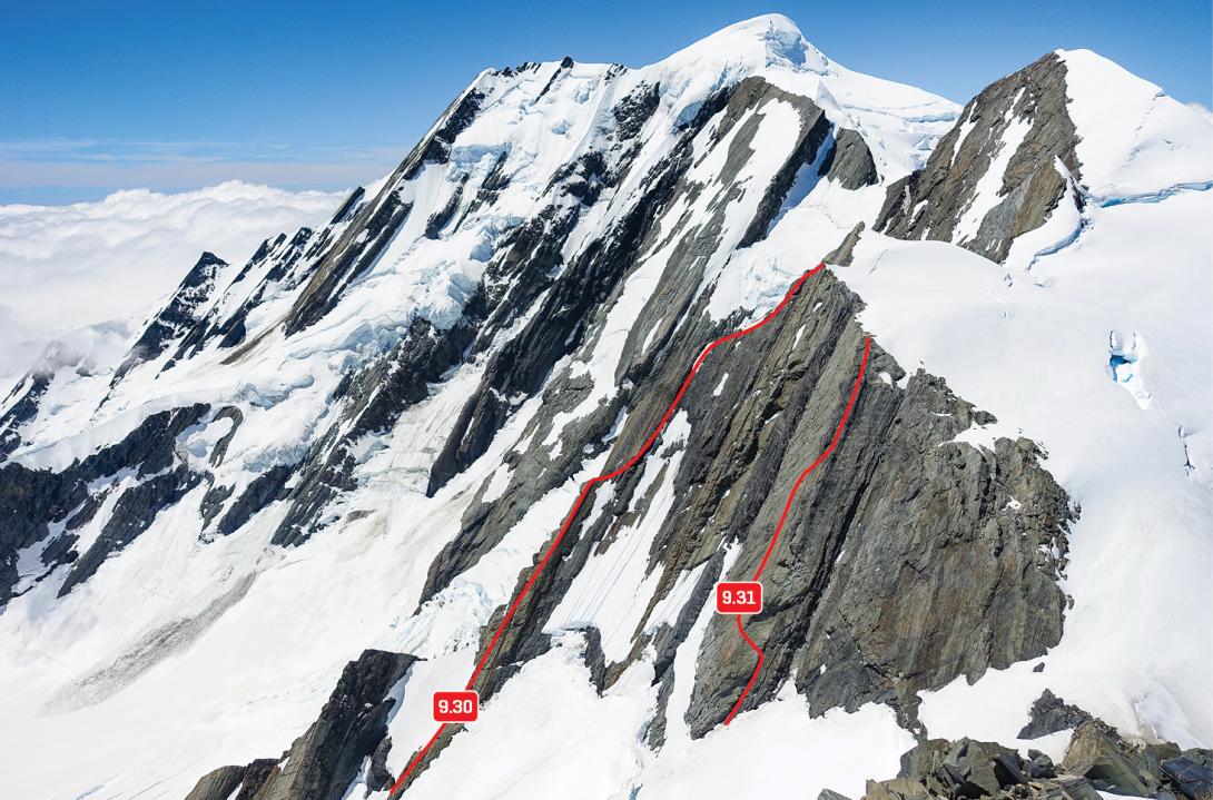 Mt Elie de Beaumont and Mt Walter from Mt Green, December 2017 