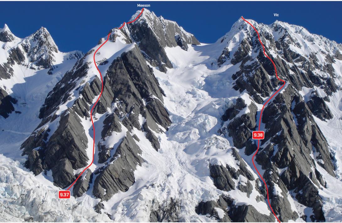 Mt Meeson and Mt Vic from the Spencer Glacier, November 2010 