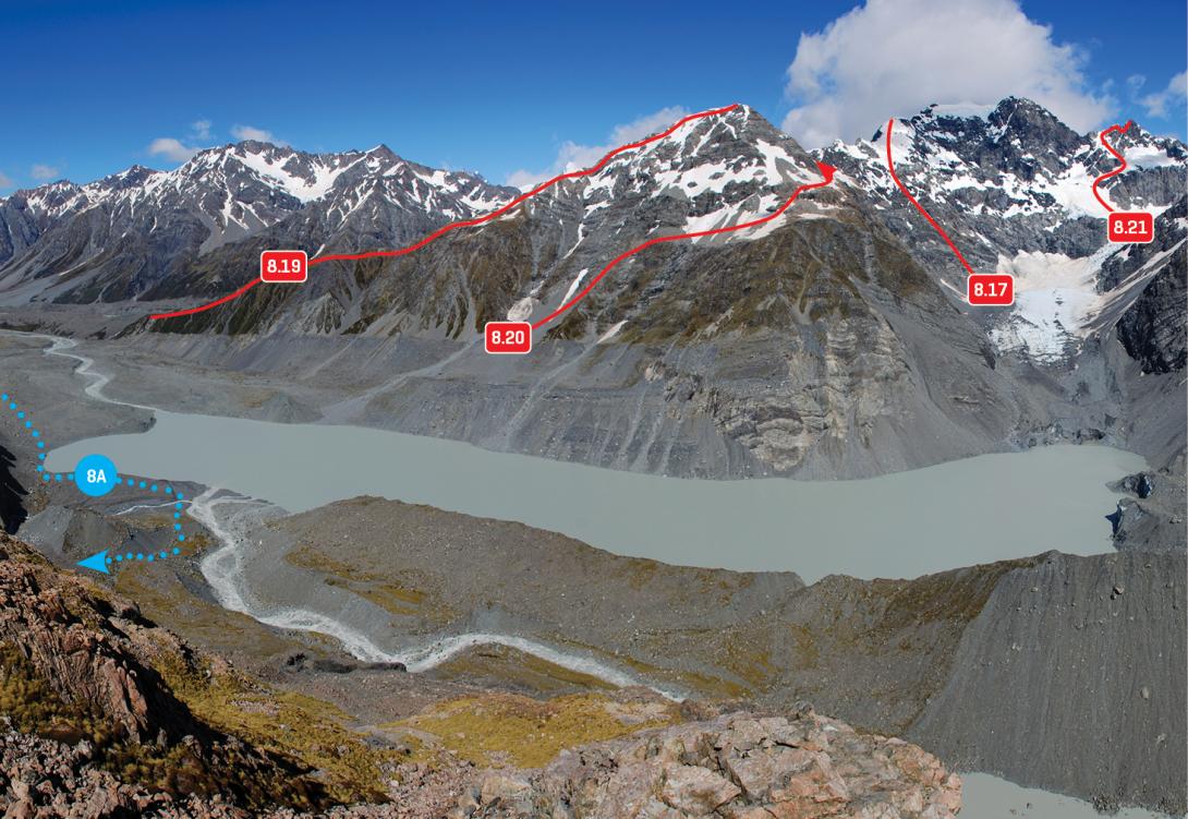 Panorama, the Grey-Maud Lake and the Grey Glacier, December 2009 