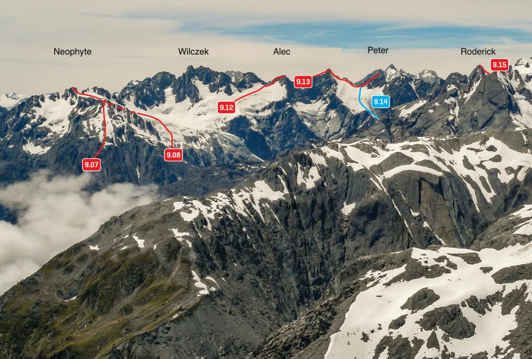 Western aspects of Maximilian Range from Goatpath Ridge (Baird Range), January 2015 