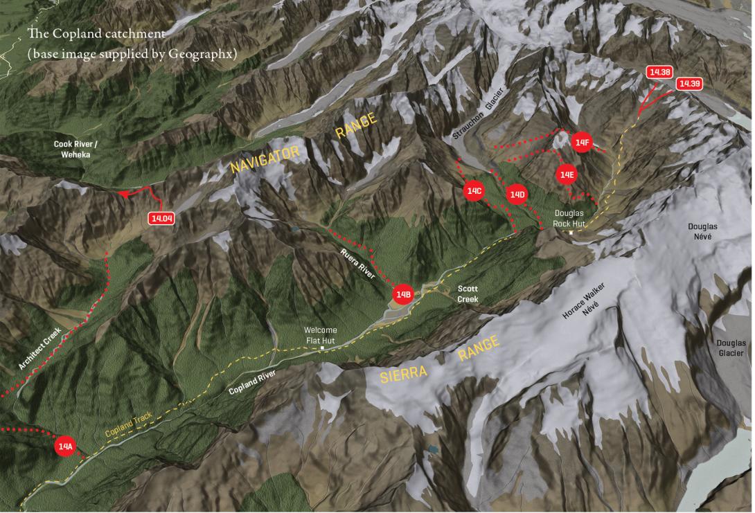 The Copland catchment and key access routes